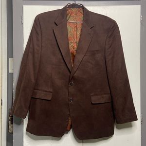 LAUREN RALPH LAUREN Men Dark Brown Faux Suede Sport Coat Blazer Jacket 44R